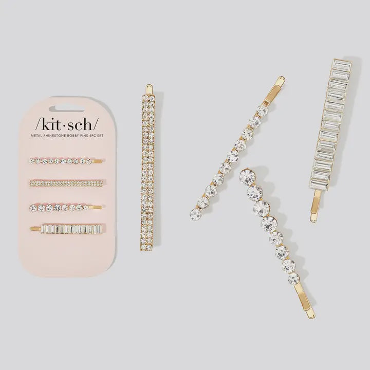 Metal Rhinestone Bobby Pins