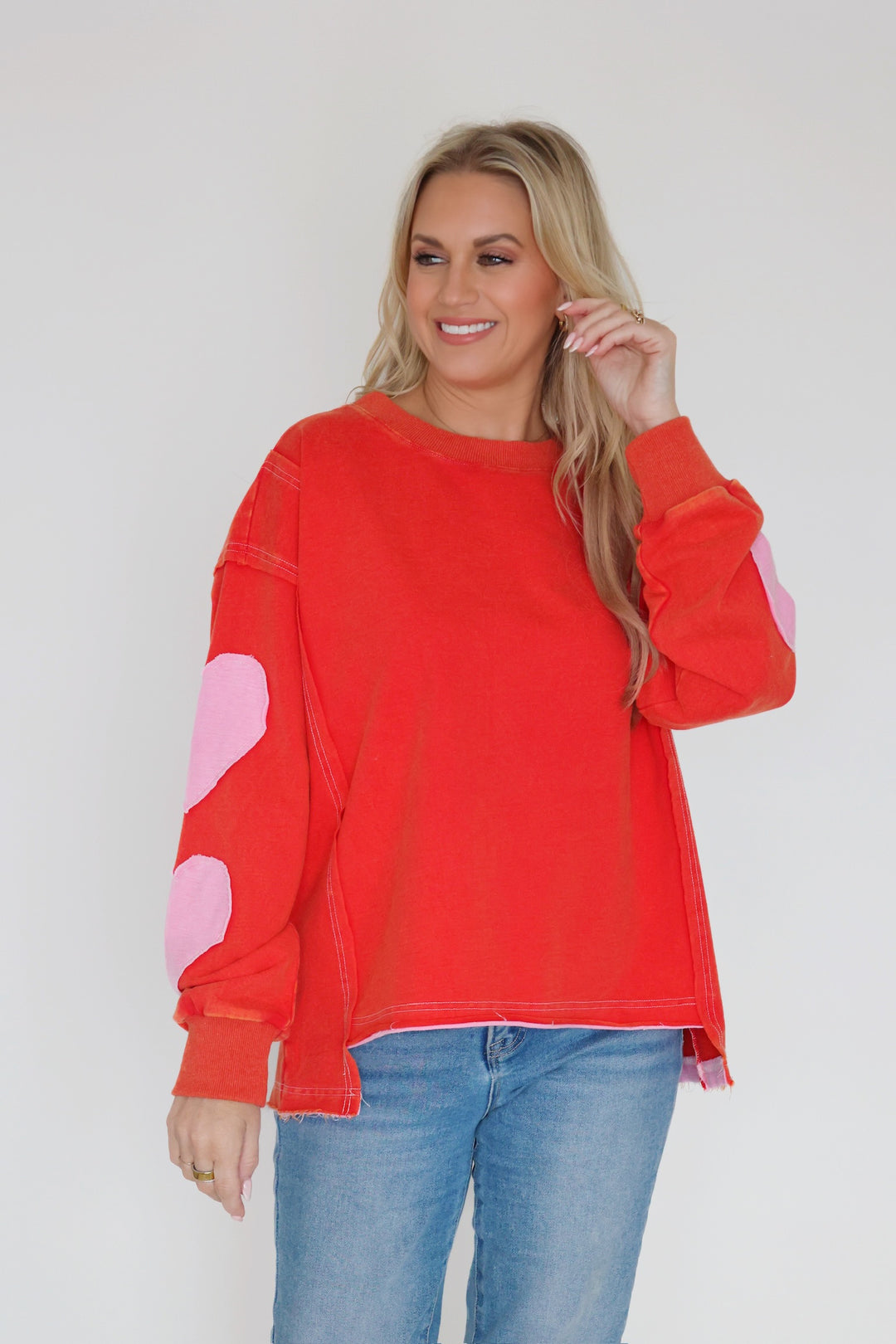 Patched Heart Sweatshirt