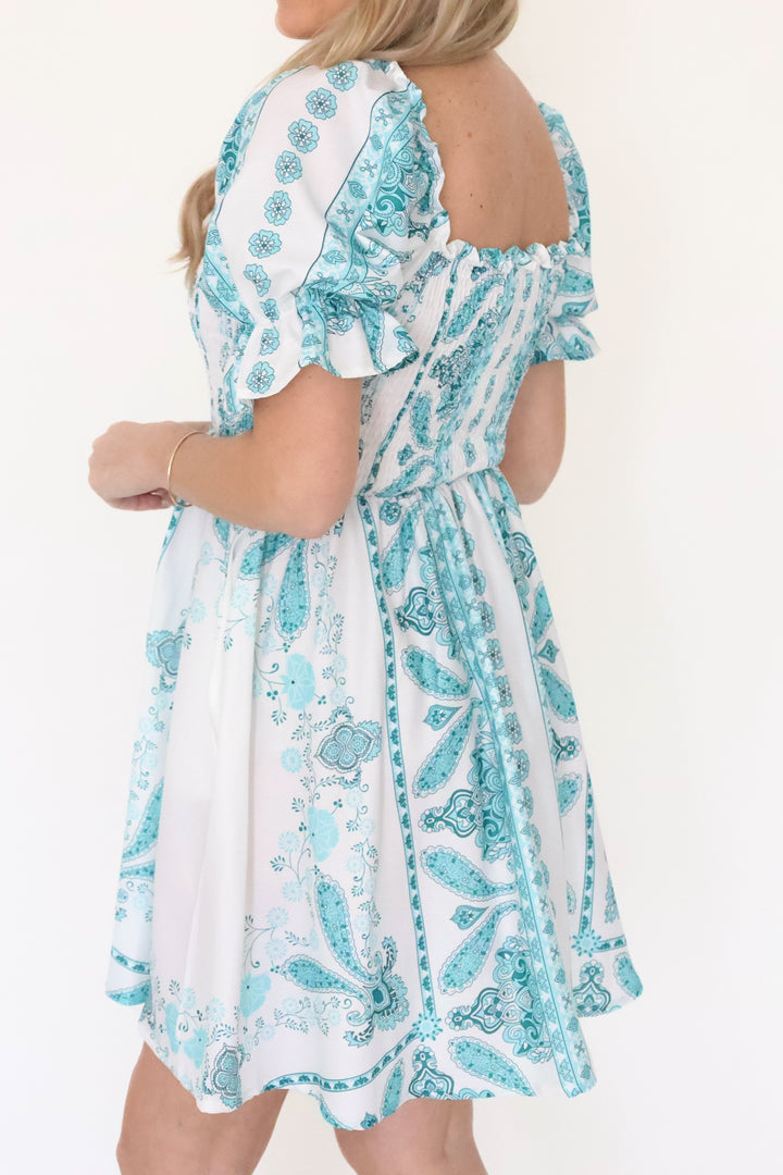 Santorini Puff Sleeve Dress