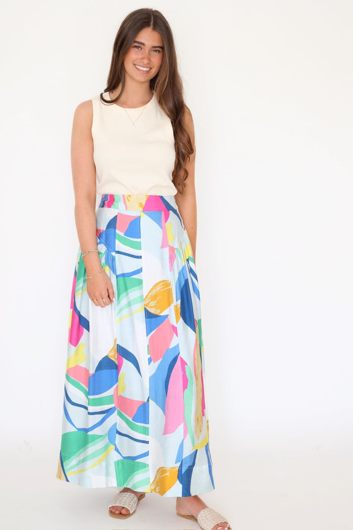 Abstract Maxi Skirt