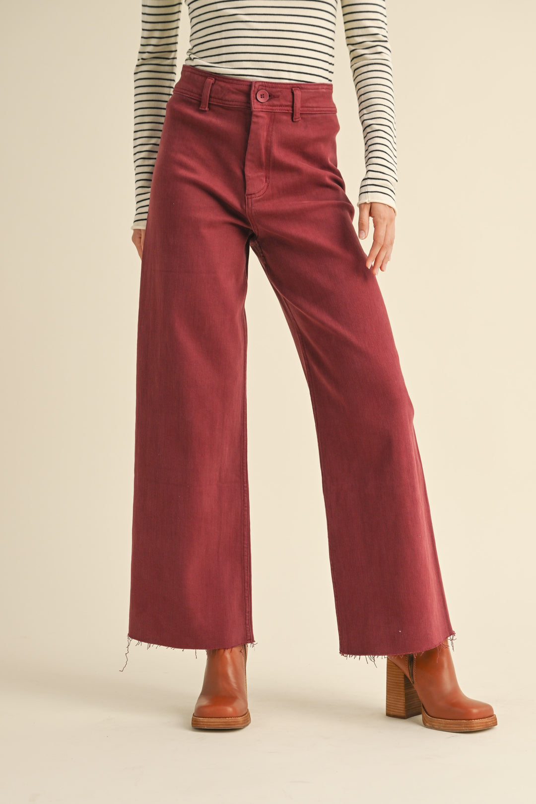 Cassidy Straight Leg Jean- Maroon