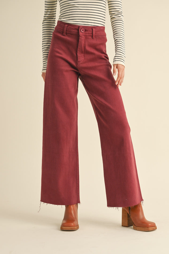 Cassidy Straight Leg Jean- Maroon