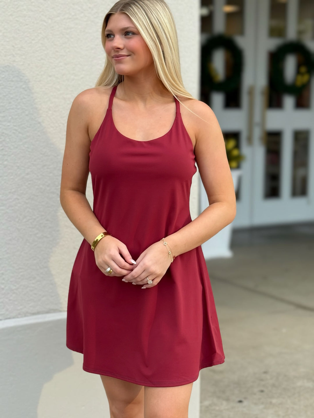 Encore Active Dress- Burgundy
