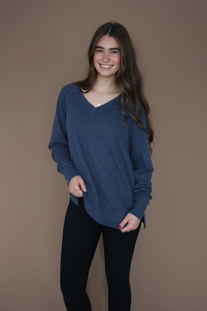 Weekender V Neck- Blue Sapphire