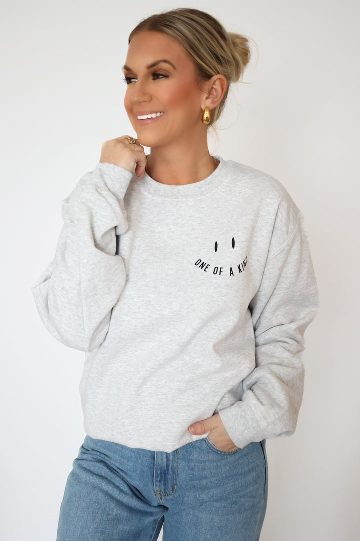 One Of A Kind Happy Face Sweatshirt (FINAL SALE)