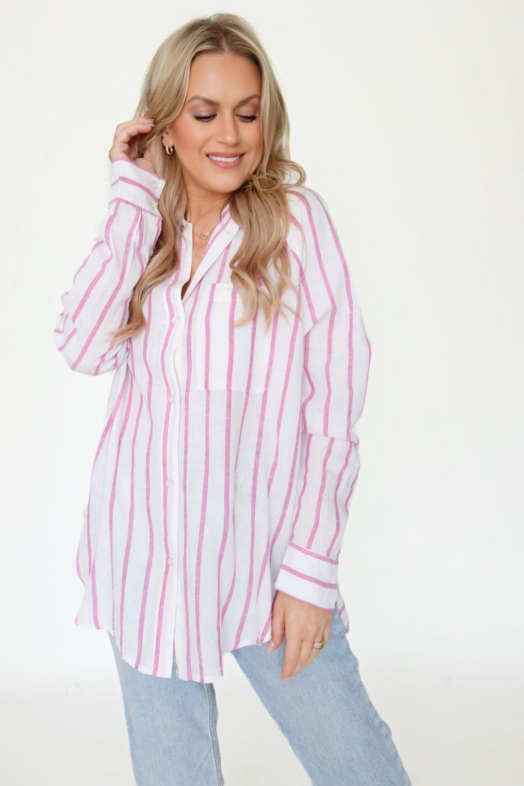 The Perfect Linen Top- Spanish Rose