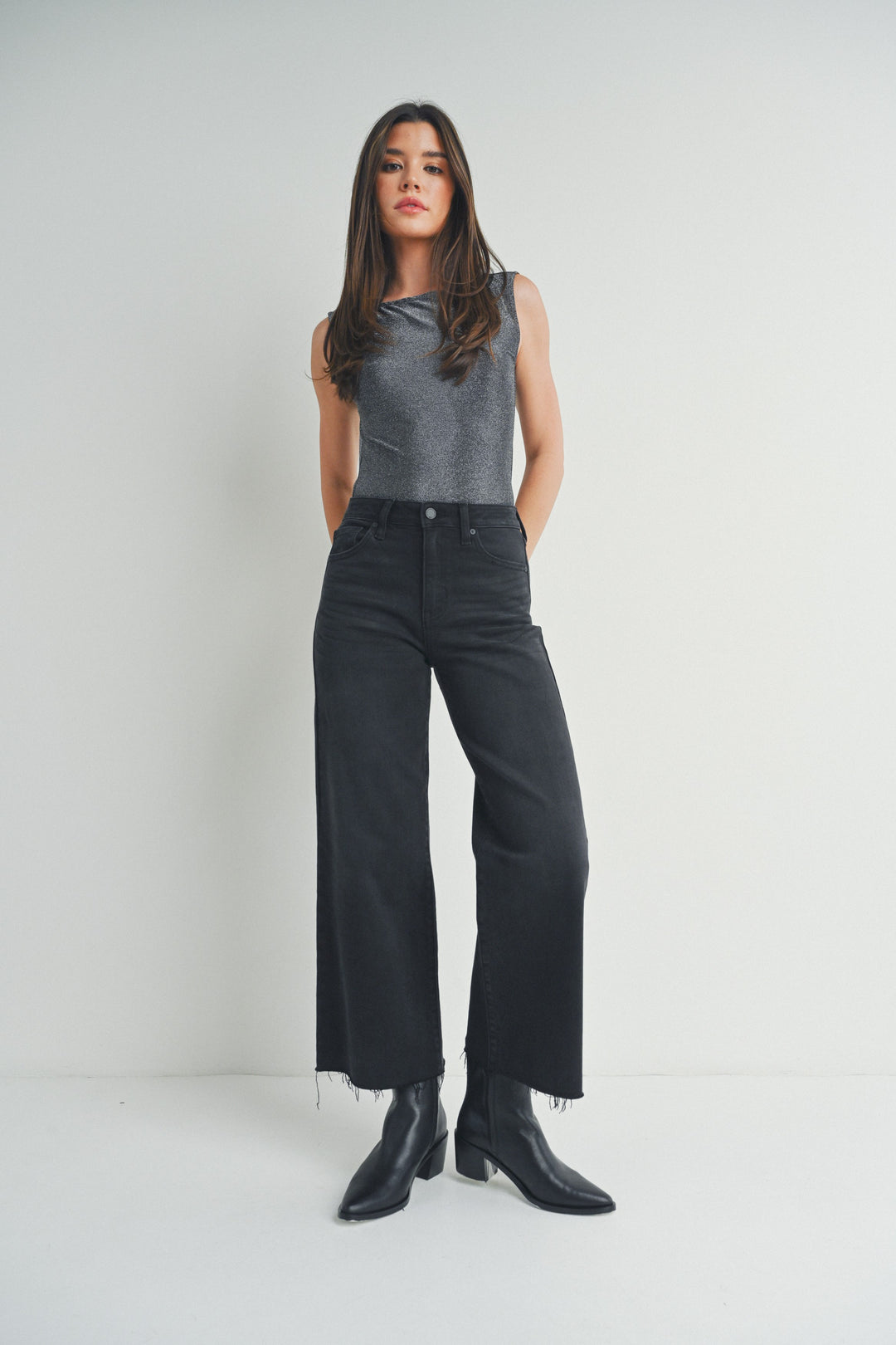 Crosley Wide Leg Jean- Black