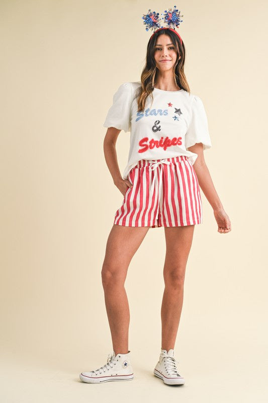 America Striped Shorts