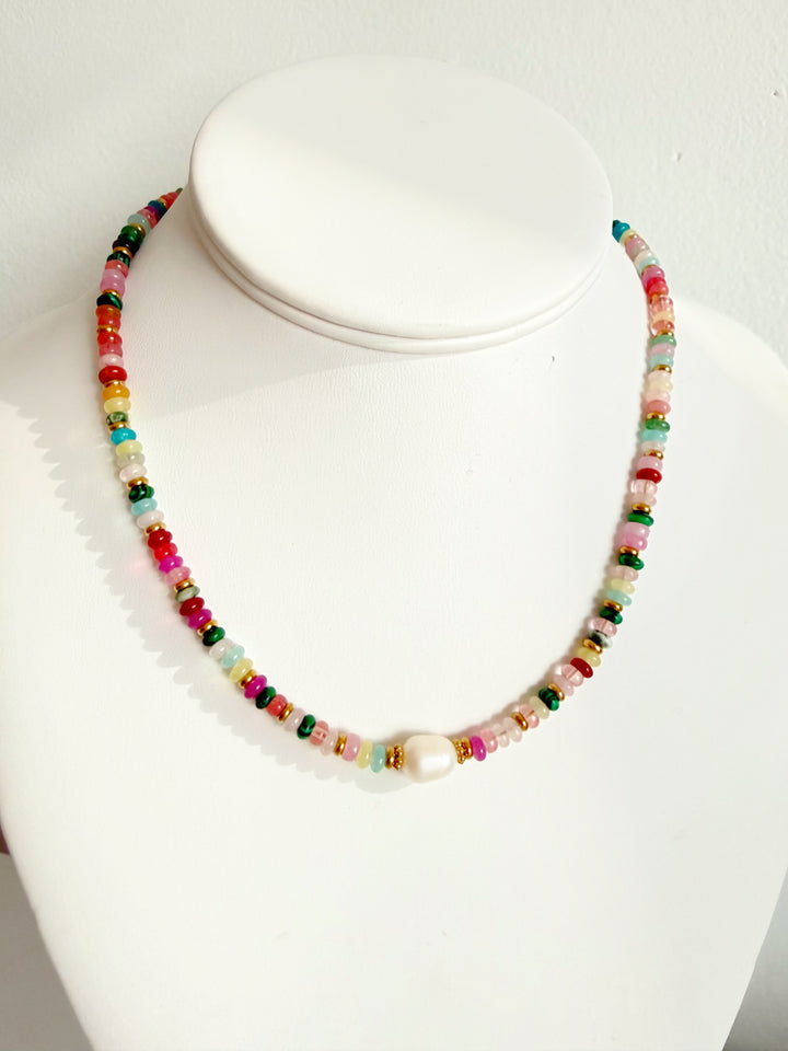 Colorful Bead/Pearl Necklace- Waterproof