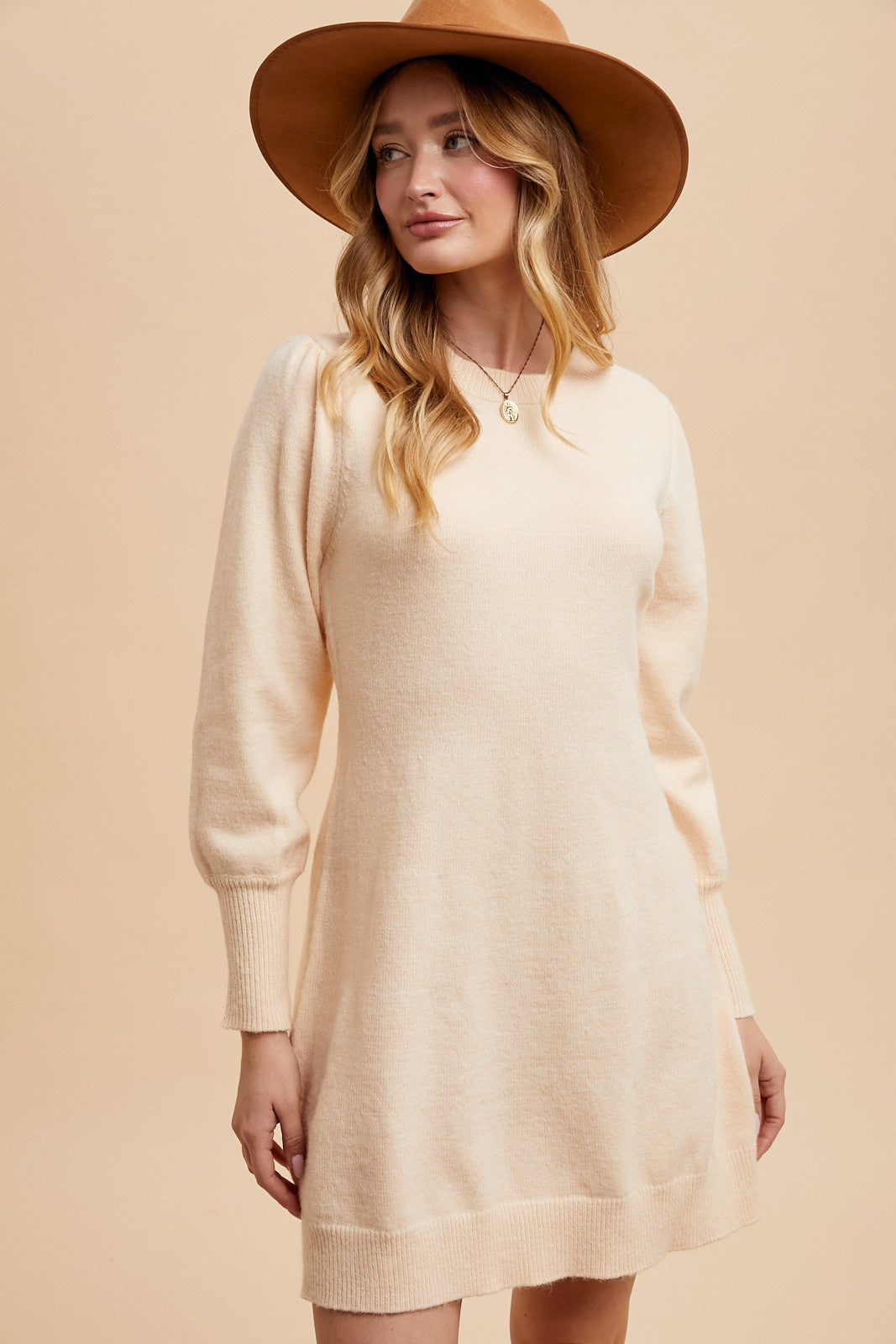 Annie Sweater Dress- Cream
