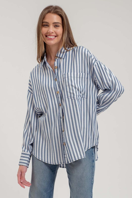 Jenna Stripe Button Down