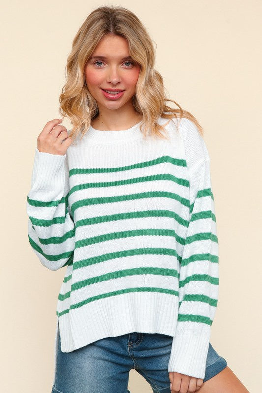 Bowen Sweater - White/Green