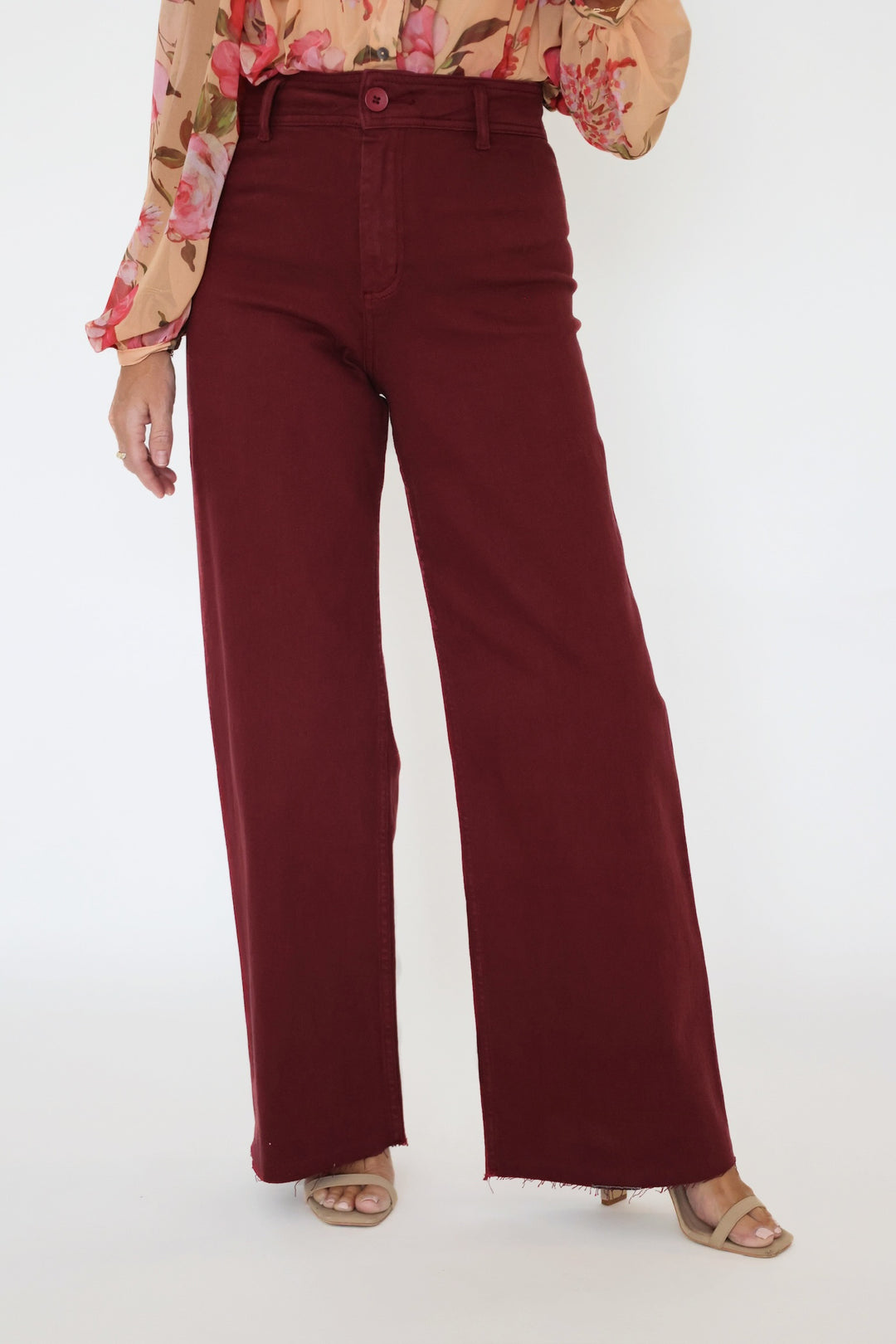 Cassidy Straight Leg Jean- Maroon