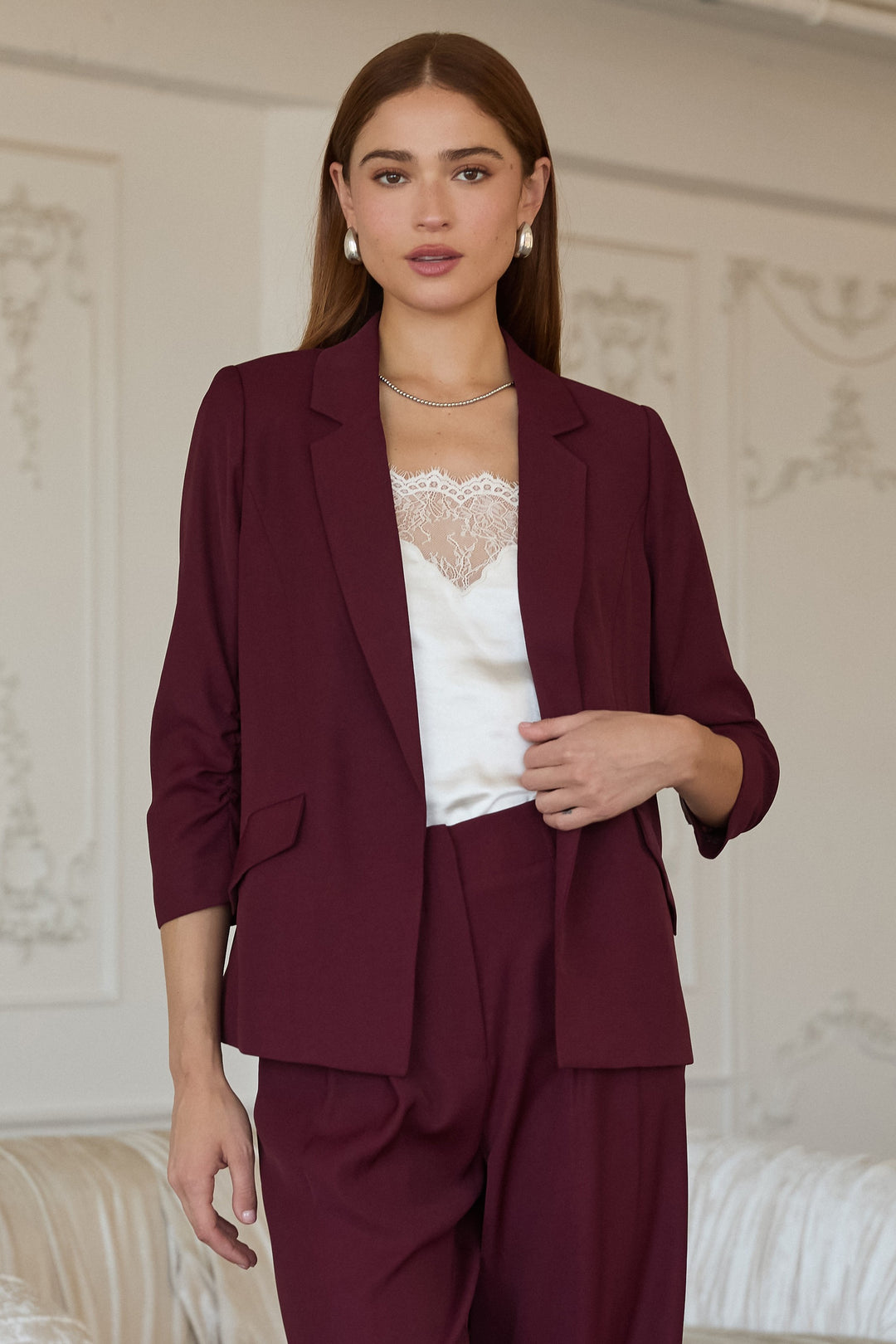 Boardroom Blazer- Burgundy
