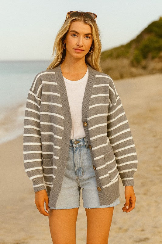 Cozy Days Cardigan - Heather Grey