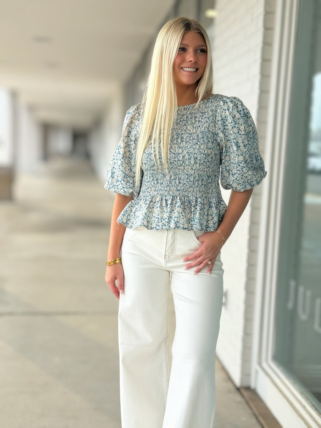 Jardin Smocked Top