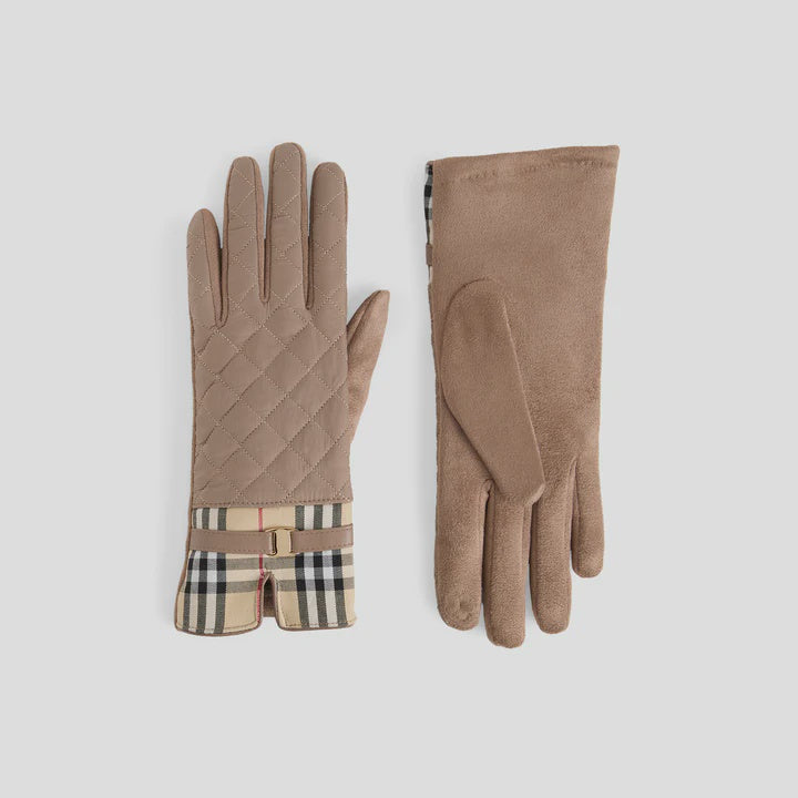 Plaid Puffer Gloves