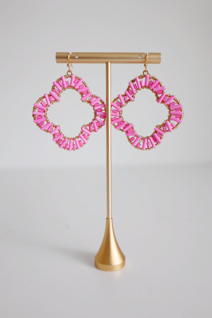 Beads Of Clover Earrings