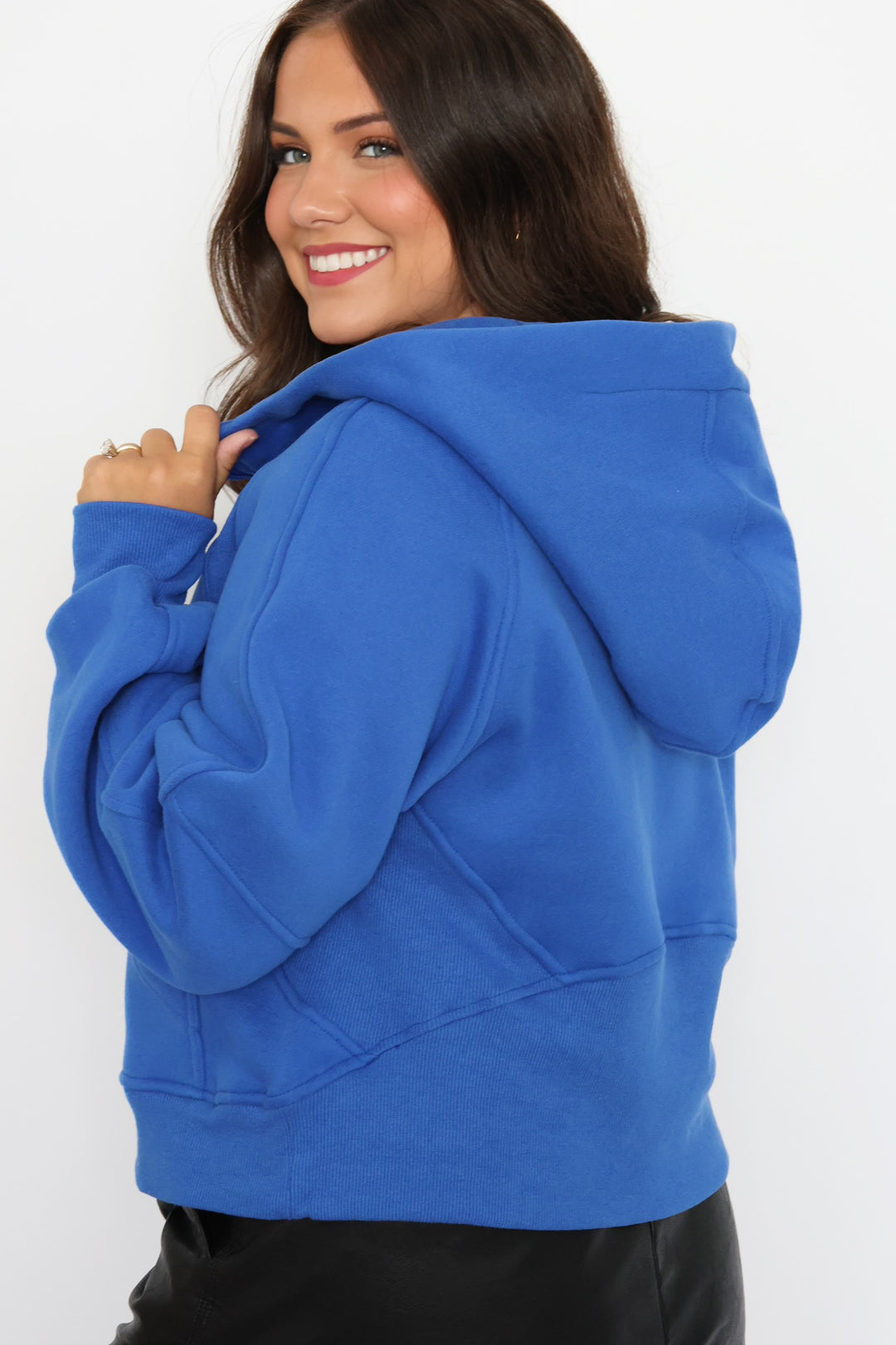 Drea Half Zip Hoodie - Cobalt