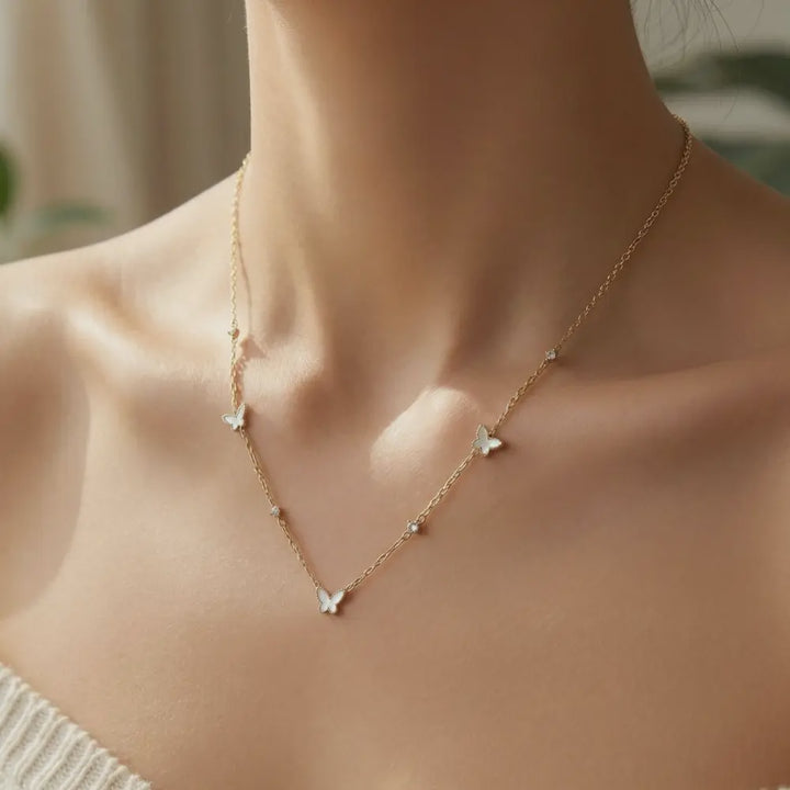 Enamel Butterfly Necklace