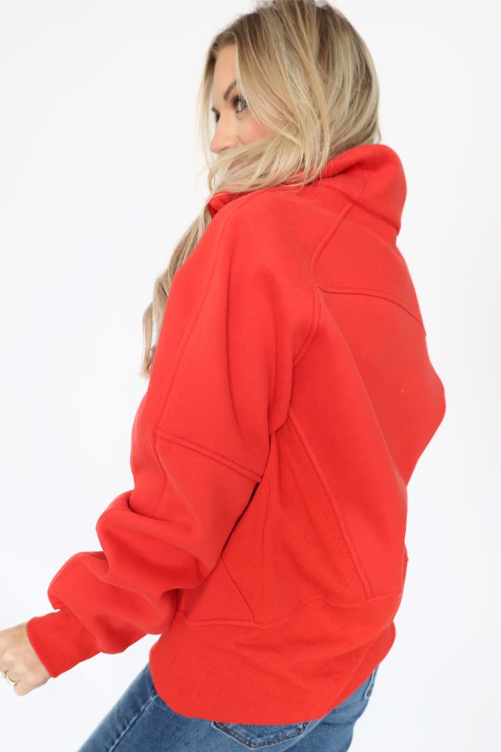 Dove Half Zip Sweatshirt - Tomato