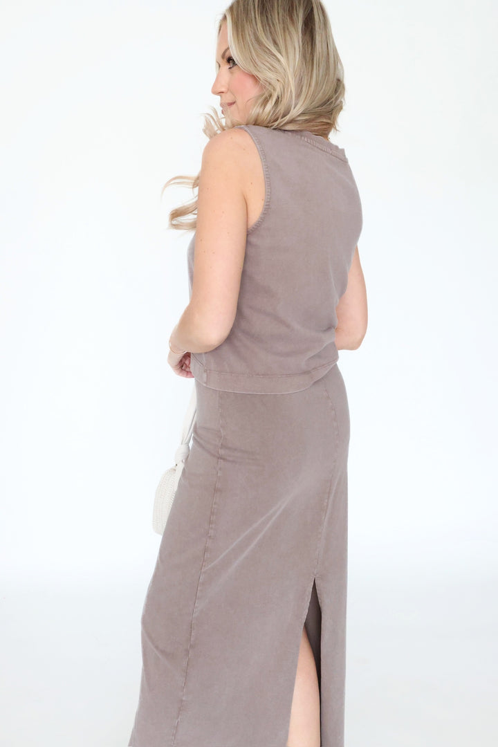 Sloane Jersey Muscle Tank - Taupe
