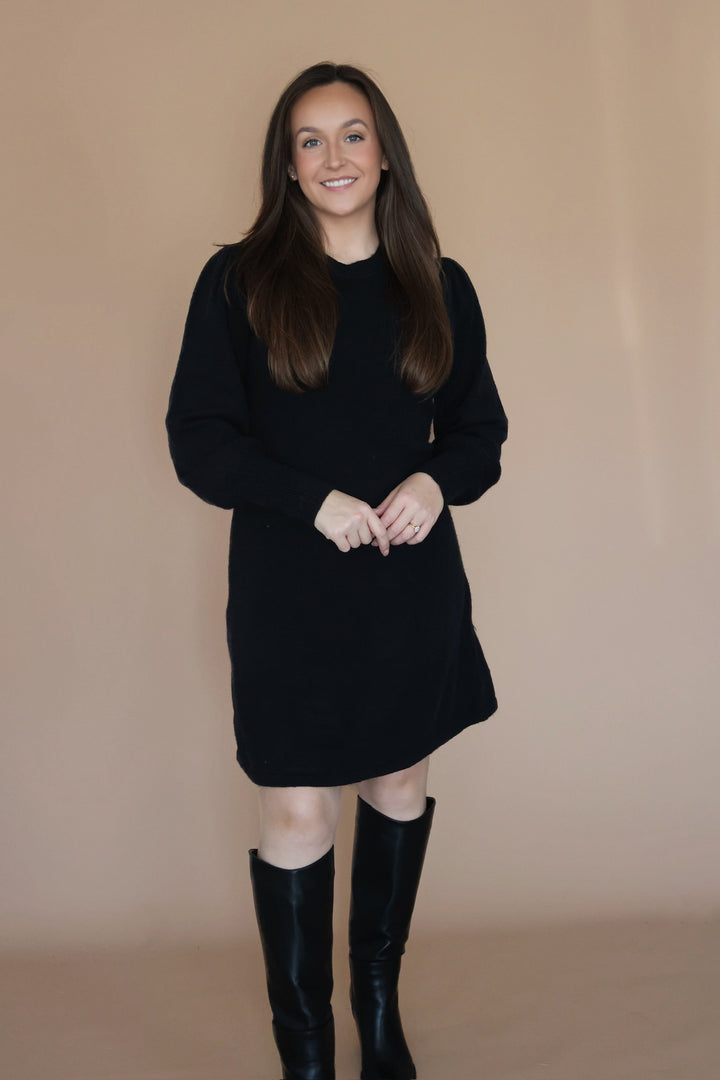 Annie Sweater Dress- Black
