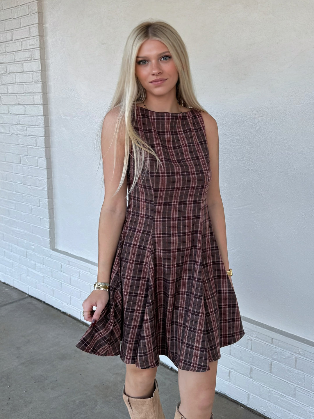 Cash Plaid Dress