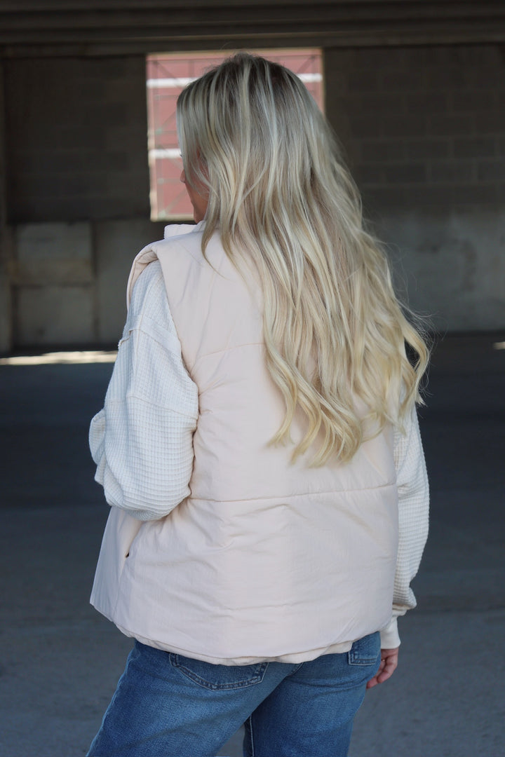 Reversible Corduroy Vest- Ivory