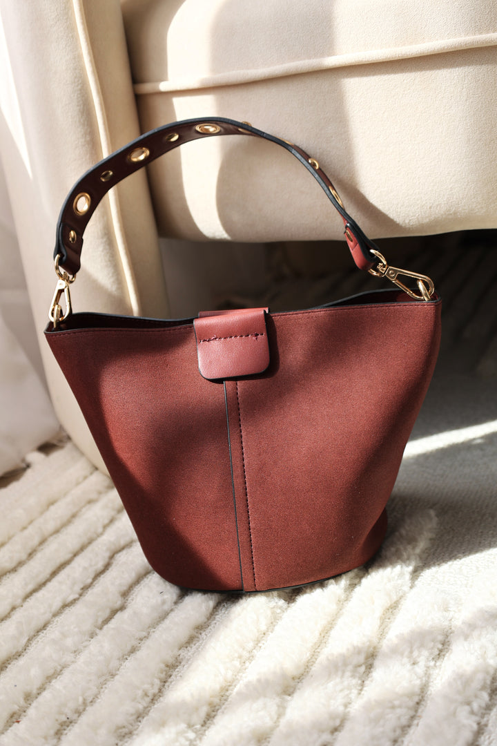 Farrah Suede Bucket Bag