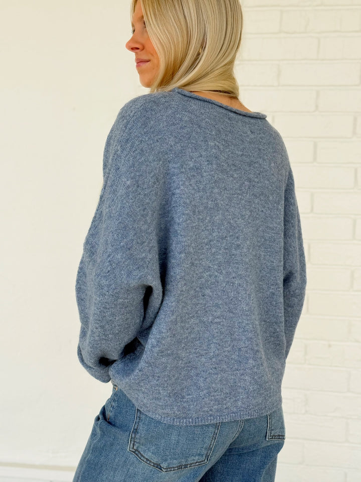 Purcell Cardigan- Dusty Blue