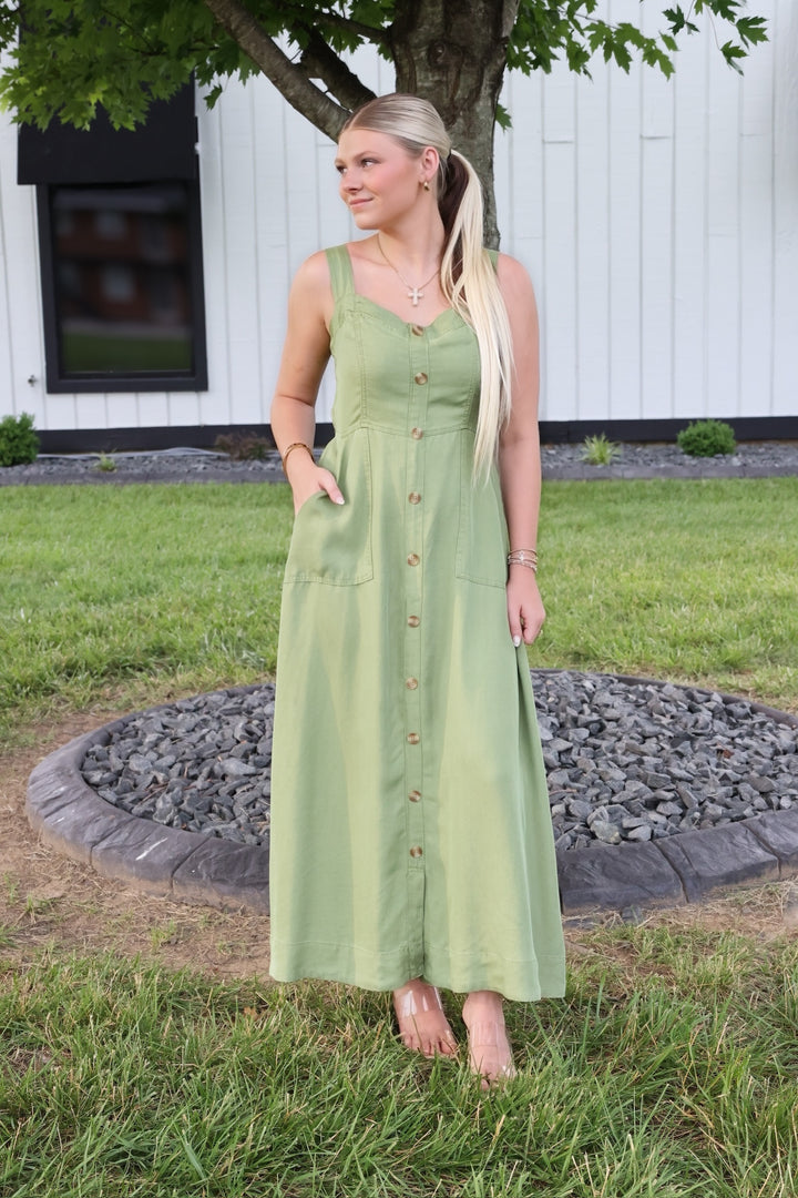 Alex Button Down Midi Dress