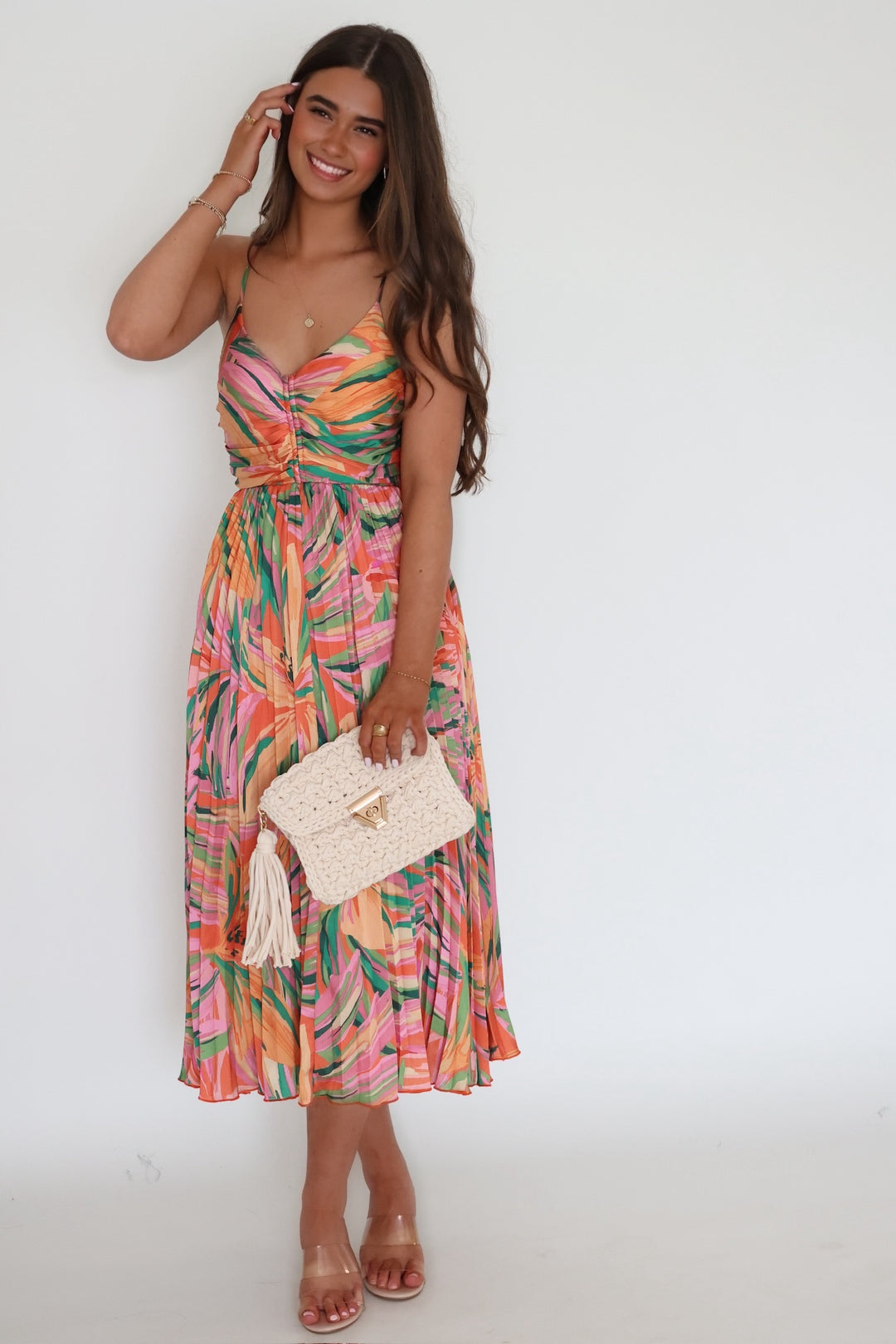 ridge maxi dress Hutch Women's Ridge Drop-Waist Maxi Dress - Tangerine