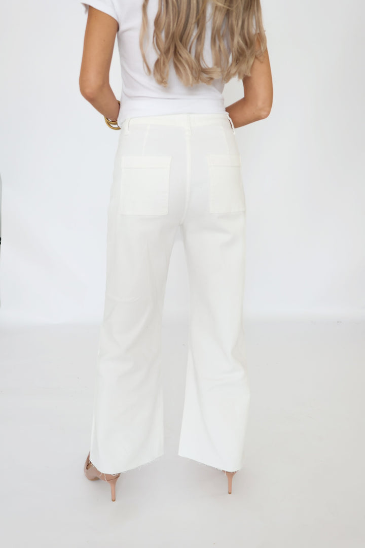 Harper Wide Leg Jean - White