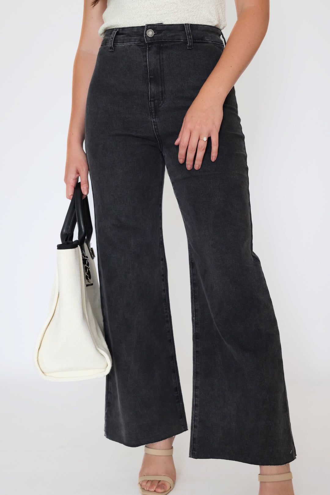 Harper Wide Leg Jean - Black Washed