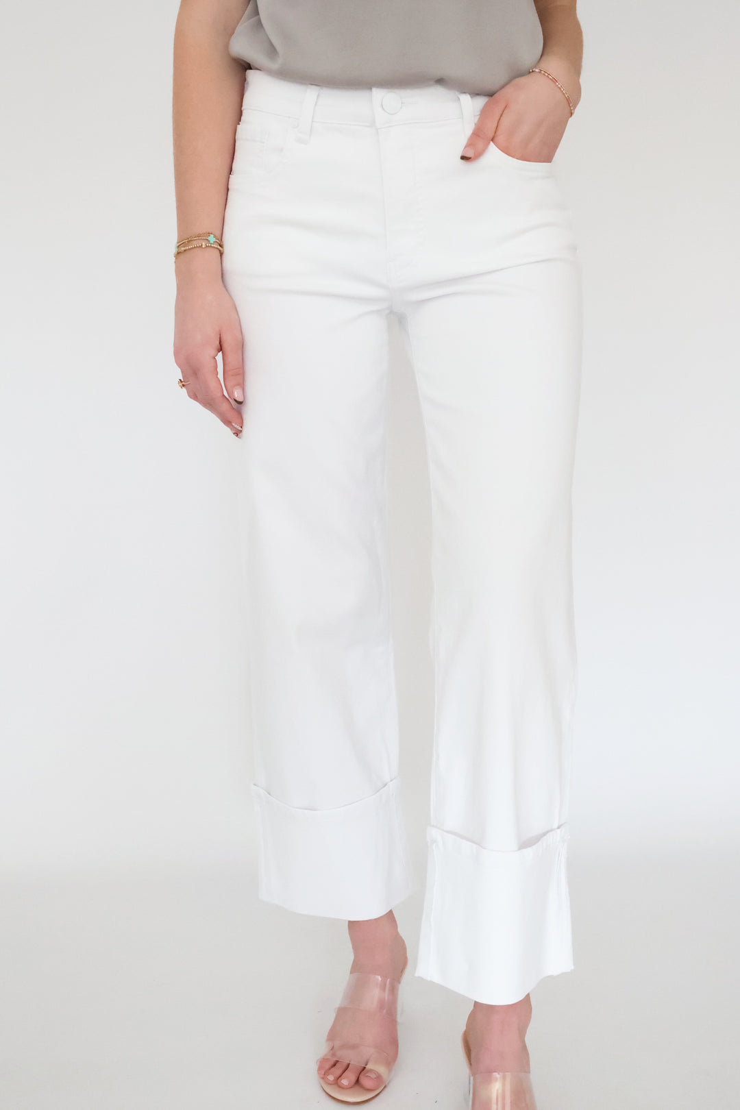 Charlotte High Rise Wide Leg Jean - Optic White