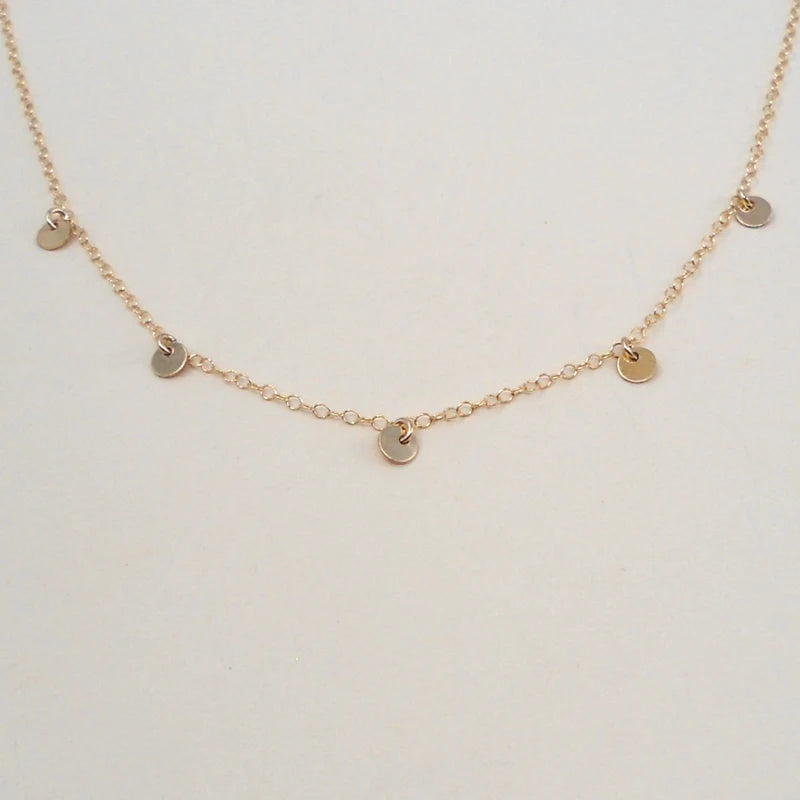 Five Coin Necklace- Gold Filled
