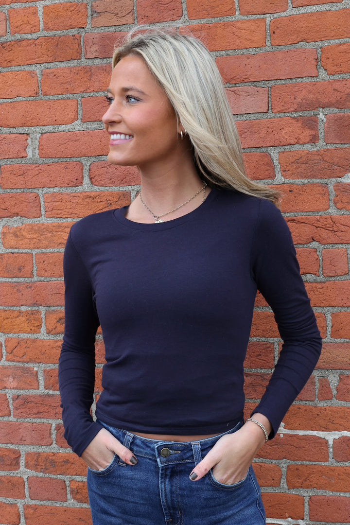 Freedom Crop Top- Navy