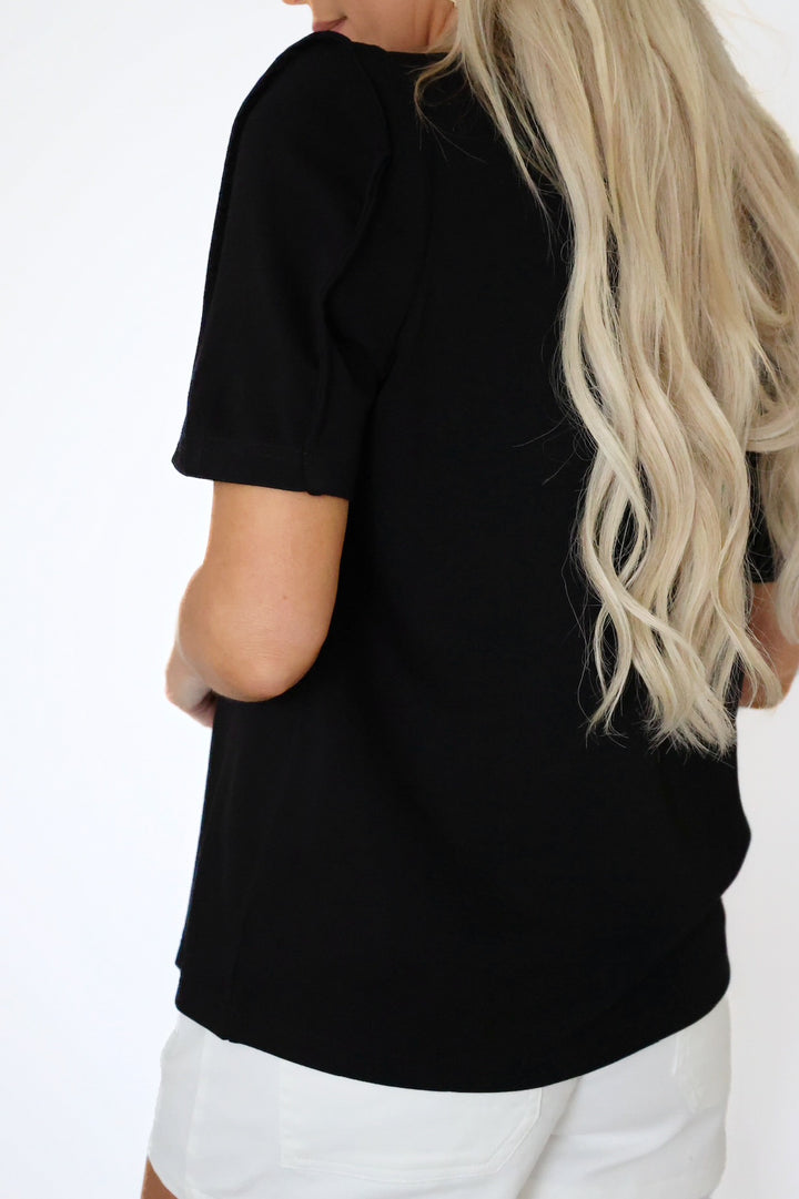 Helena Flower Top- Black