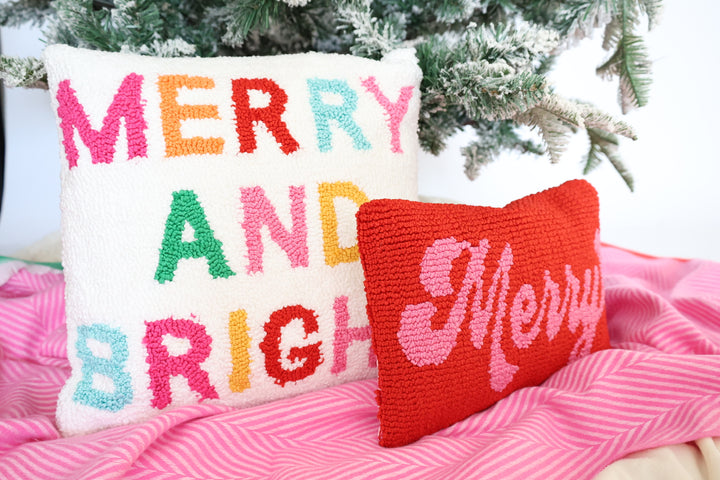 Merry And Bright Colorful Pillow