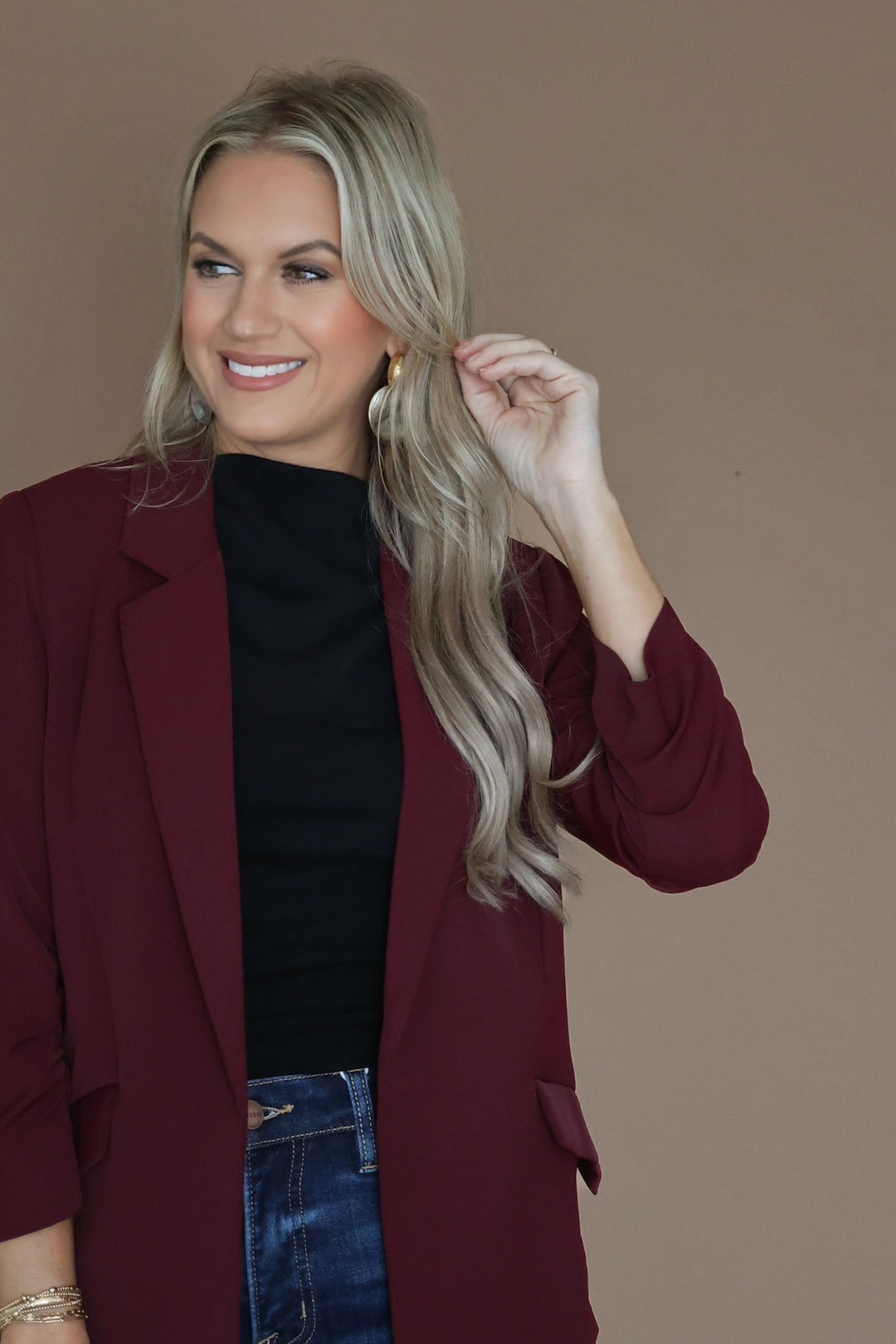 Boardroom Blazer- Burgundy