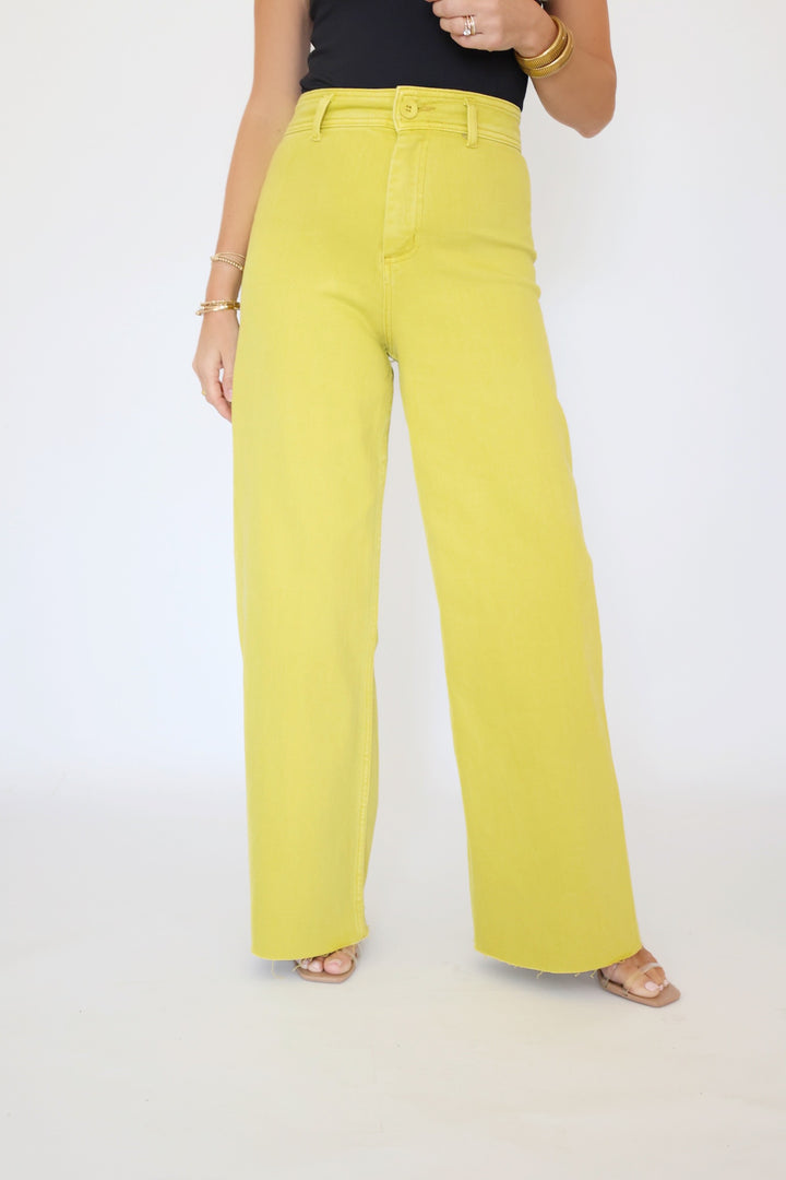 Cassidy Straight Leg Jean- Lemon Squeeze  (FINAL SALE)