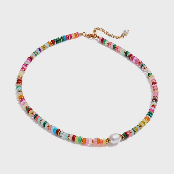 Colorful Bead/Pearl Necklace- Waterproof