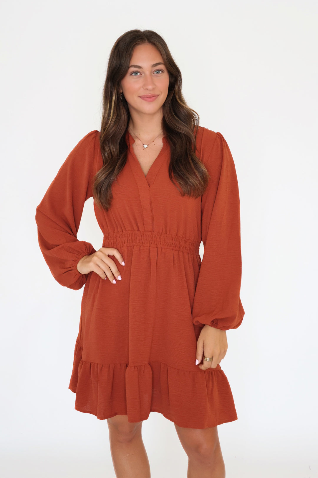 Spice Mini Dress- Cinnamon