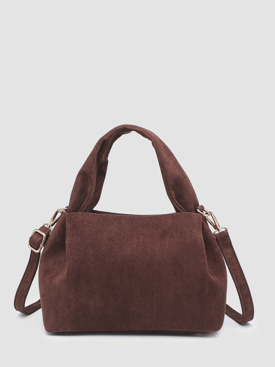 Lia Suede Satchel- Espresso