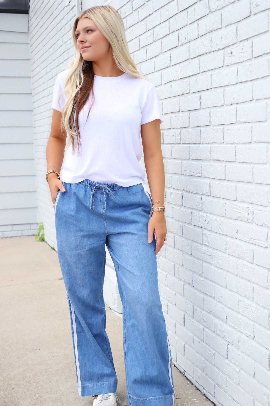 Sideline Denim Track Pants
