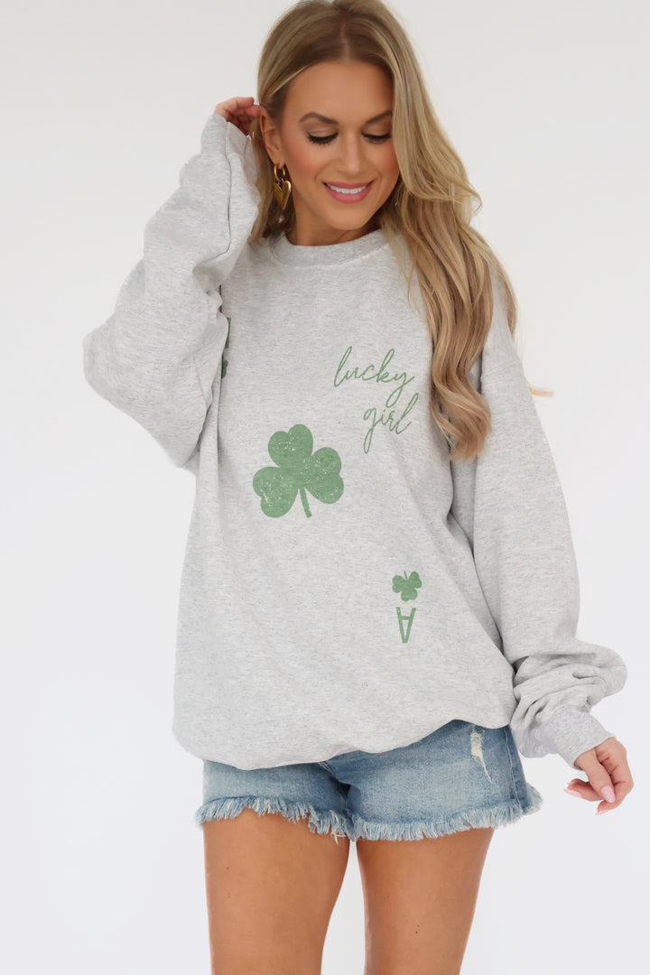 Lucky Girl Graphic Sweatshirt