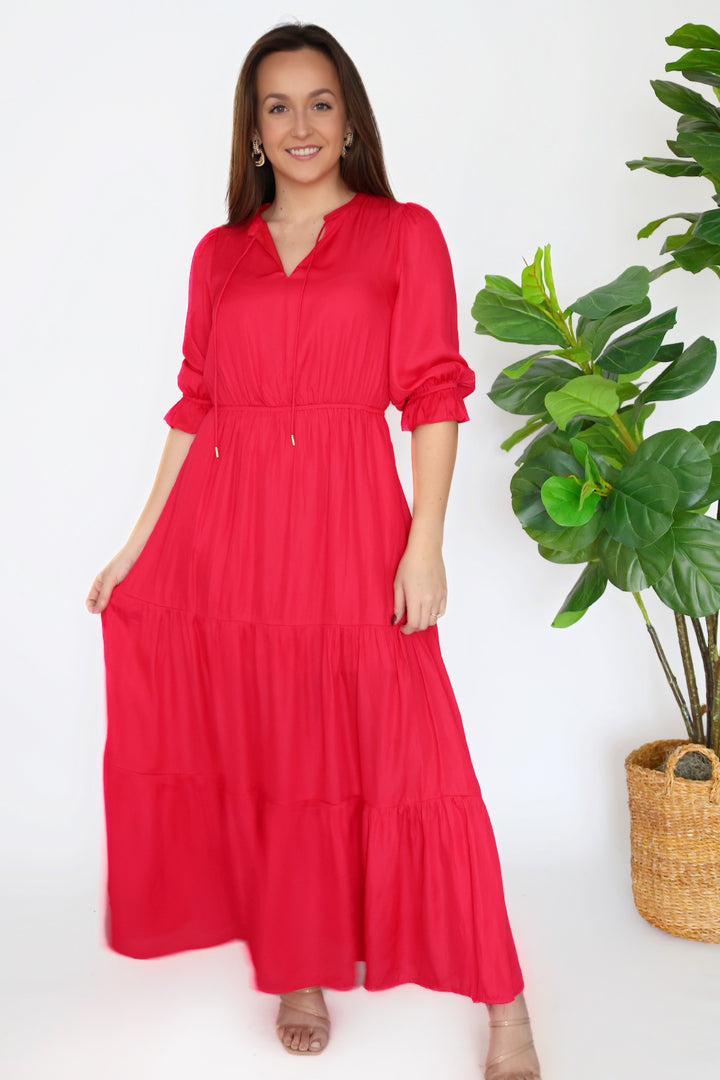 Rory Maxi Dress- Cherry (FINAL SALE)