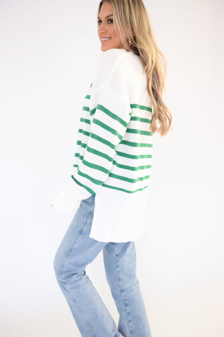 Bowen Sweater - White/Green