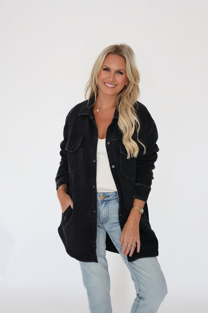 In A Snap Shacket- Black